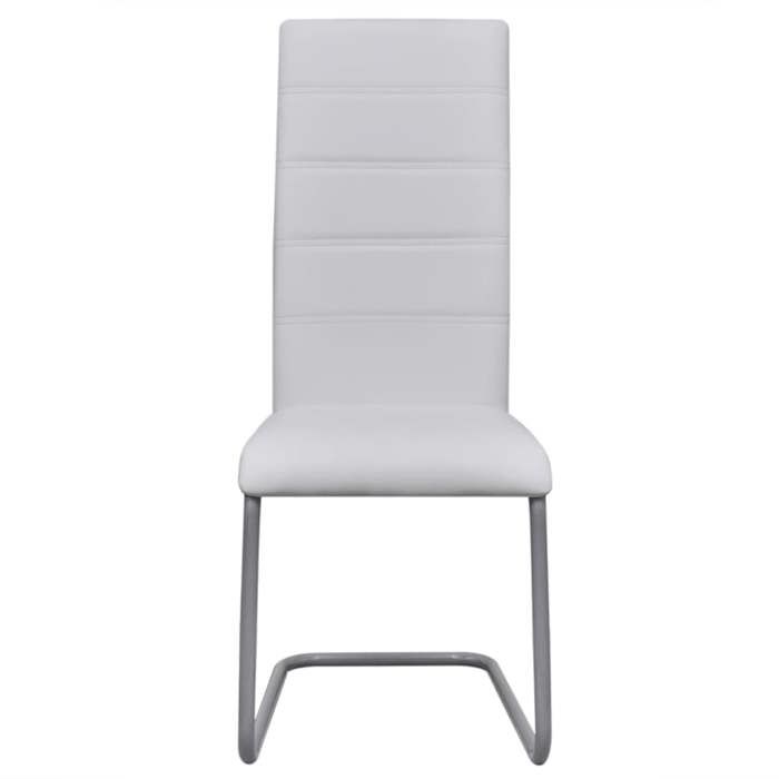 VidaXL 2x Chaise de Salle à Manger Cantilever Blanc Chaises à Manger Cuisine 242287