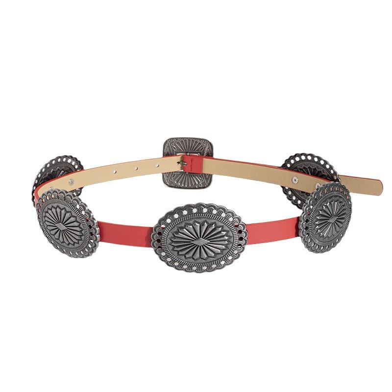 New European and American Retro Western-style Belt Large Accessory, Ladies' Casual and Versatile Bohemian-style Belt