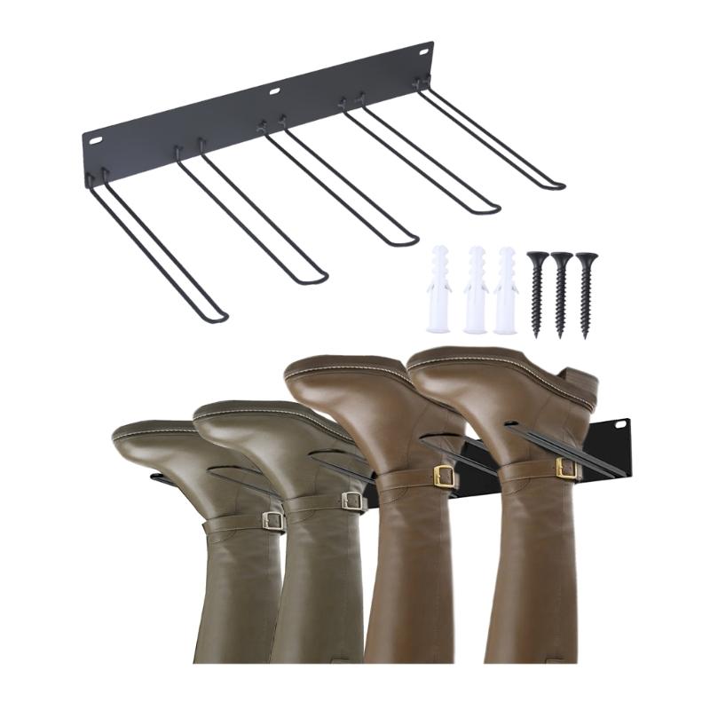 Space Saving Boot Rack Durable Wall Mounted Shoes Holder Simple Long Boot Storage Shelf Organizer Practical Boot Rack