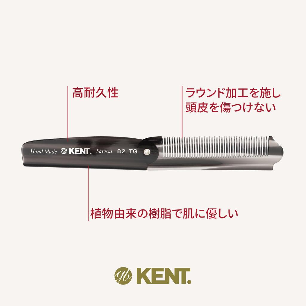 Kent 190mm Handmade Folding Pocket Hair Royal 82T G.B.KENT Comb, Warrant, (Grey)