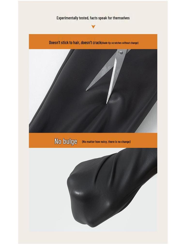 2024 High-End Women's Fleece-Lined Leather Leggings - High Waist, Skinny Fit