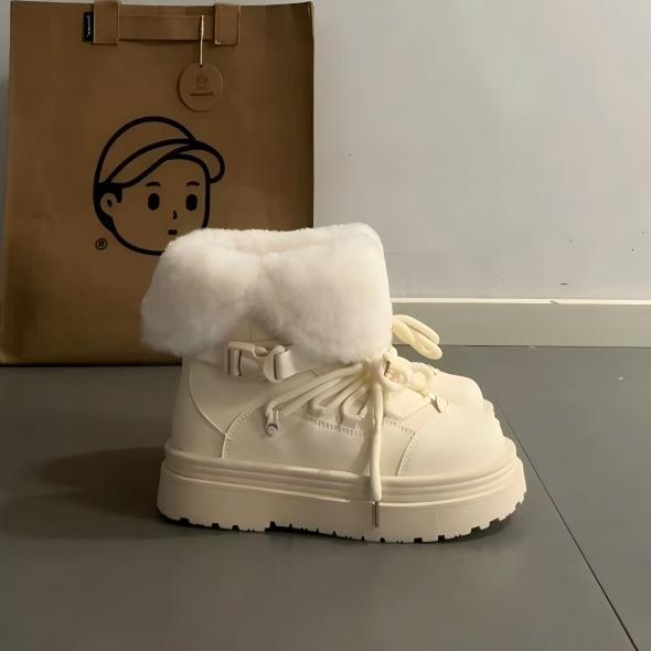 

Версия из коровьей кожи с двумя загнутыми волосками, в зимних ботинках на толстой подошве, женские новые бархатные и утепленные хлопком туфли 40