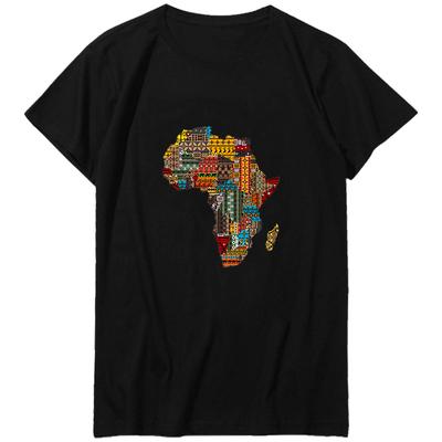 Mappa Africa Harajuku Magliette Grafiche T-shirt a Manica Corta Magliette Estive Top Cotone Nuove Camicie e T-shirt Uomo Maglietta Stampata