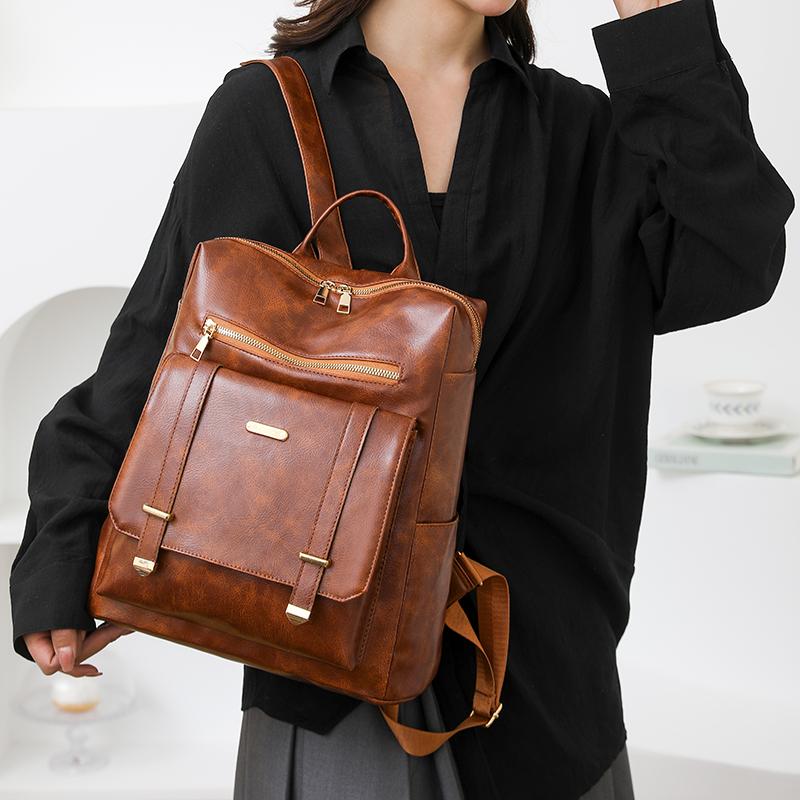 PU Rucksack Retro Großer Fassungsvermögen Rucksack Damen Reisetasche