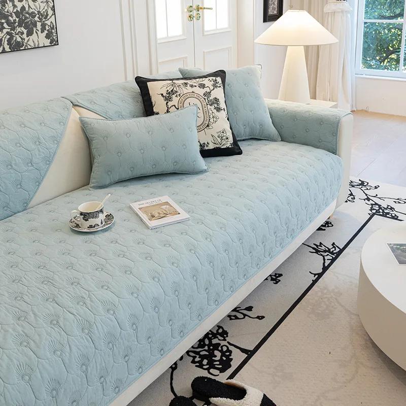 Подушка для дивана из чистого хлопка с вышивкой нескользящая однотонная скандинавская универсальная на диван на все времена чехол для дивана 30x50cm pillowcase 3987₽