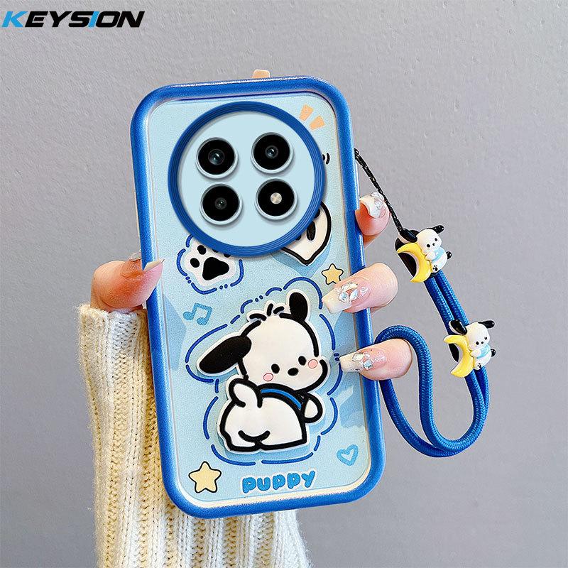 KEYSION Shockproof Case for Realme 13 Pro 5G with Lanyard Silicone Cute 3D Cartoon Doll Phone Cover for Realme 13 Pro+ 5G