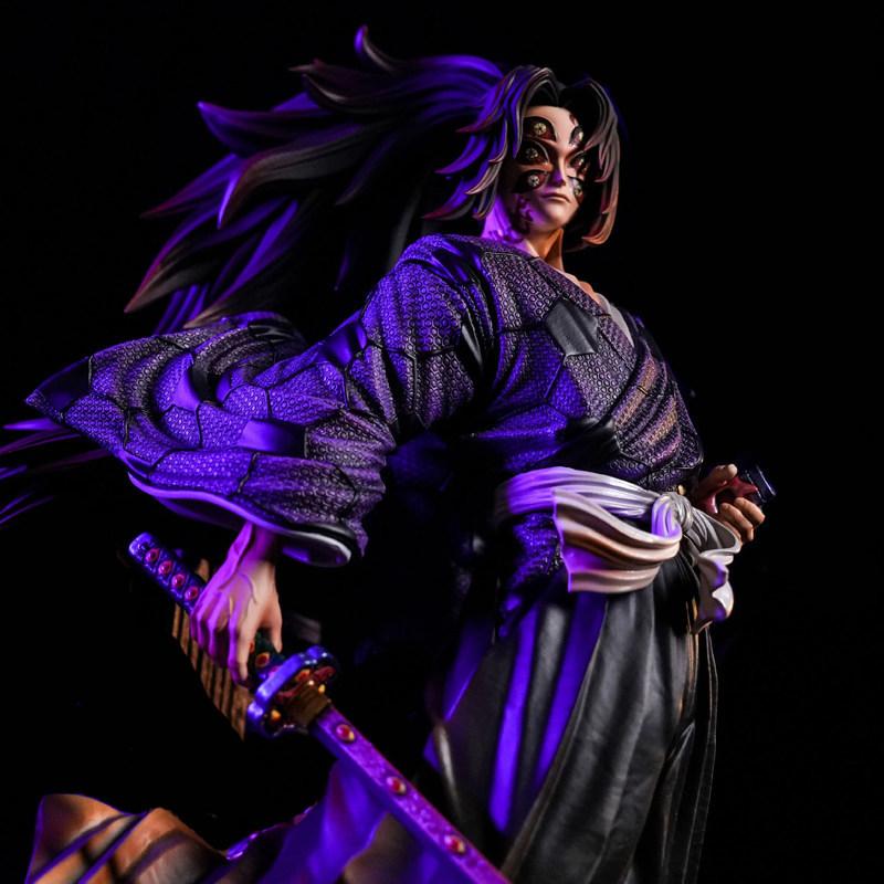 24cm Kokushibo PVC Figur Oberrang 1 Lila Mond Samurai Actionfigur Anime Ornament Sammlerstück Modell Spielzeug Geschenk