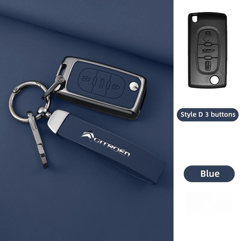 YKFEA1 Zinc Alloy Leather Car Key Case Cover For Citroen C1 C2 C3 C4 C5 C6 C4L Berlingo Picasso Jumpy Nemo Aircross Sega C5 X VTS C3 XR