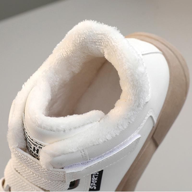 Spring and Autumn Plush Dad Shoes High Top Fashion Women's Shoes Korean Edition Warm High Top Sports Shoes Cotton Shoes Board Shoes