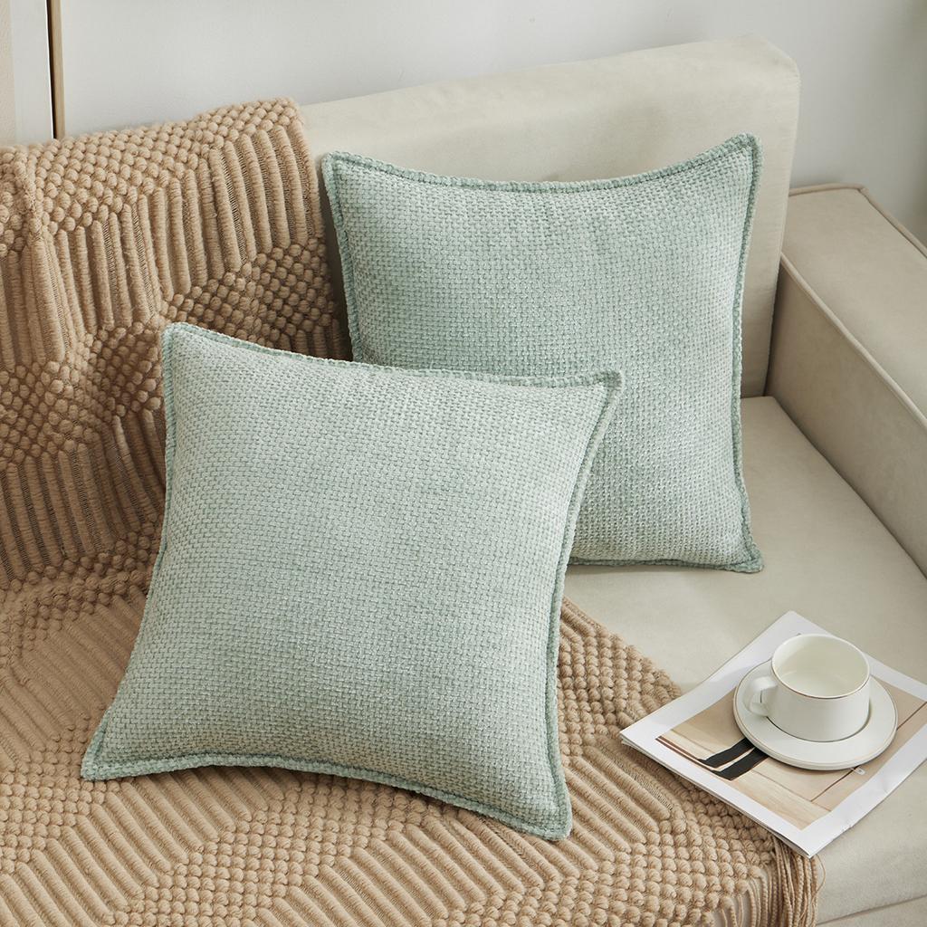 Pillow Cover Does Not Contain Core, Double-sided Chenille Edge Solid Color Pillow, Office Sofa Back Pillow, Bedside Cushion Cover