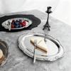 Vintage Embossed Silver Tray Serving Platter For Desserts Jewelry Storage Organizer Snack Plate Dining Table Decoration