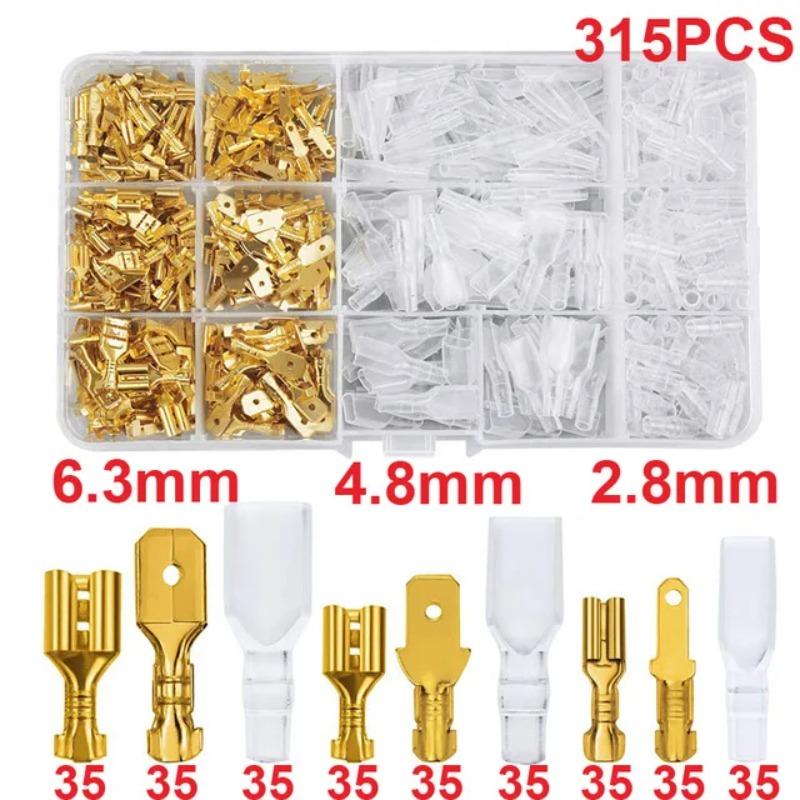 120/315/1000pcs Male and Female Box, Insulated Cable, Male Connector, 2.8/6.3mm Electric Crimping Terminal Shovel Kit Sheath Box