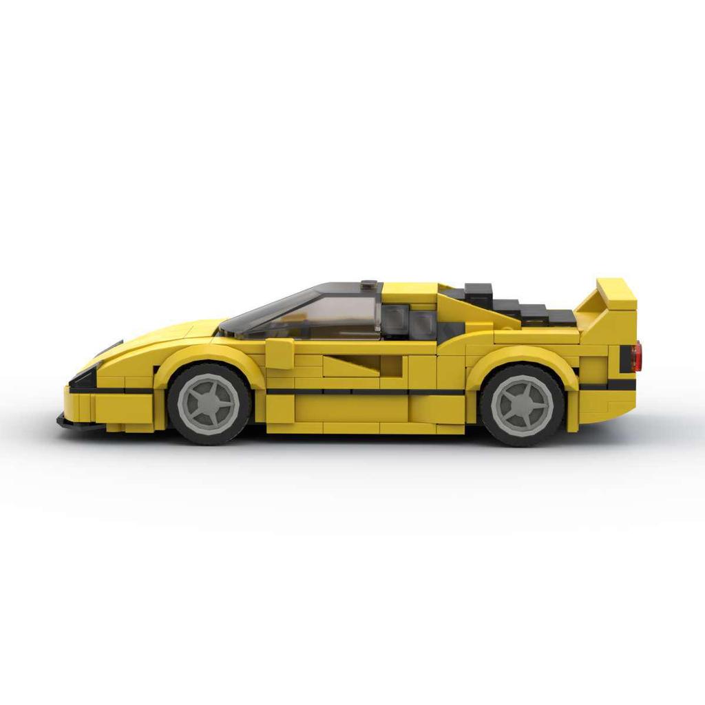 Compatible LEGO MOC Ferrari F40 Model: Creative 8-Stud Speed Car Building Blocks Ornament