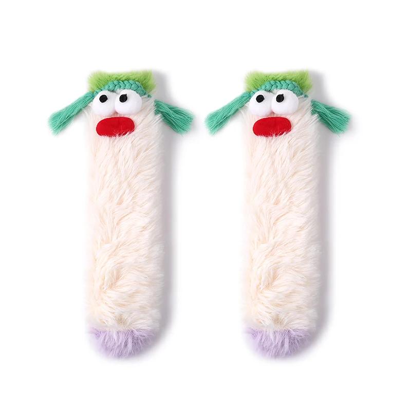 

Женские зимние носки, забавные, утолщенные, теплые, средние, мужские, теплые, кавайные, мультяшные, домашние, для пола, для девочек, пушистые чулки EU 35-45