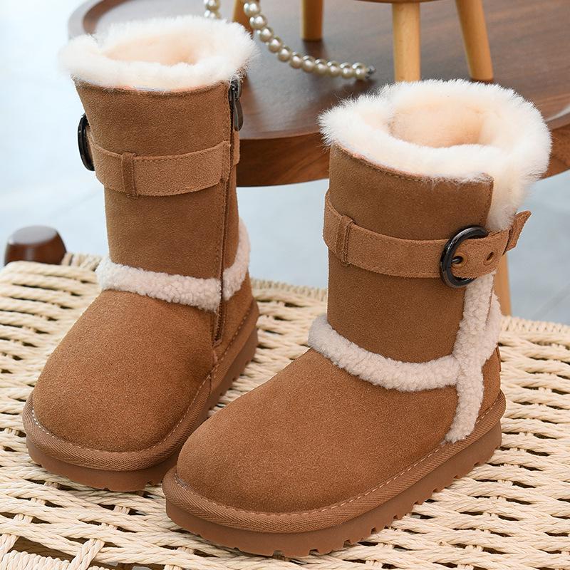 2025 Kids Fur-Lined Snow Boots: Girls and Boys Winter Long Boots Size 26, 15.9 cm