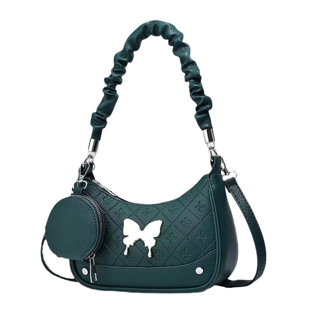 Trendy Small Quilted Butterfly Shoulder Bag With Soft Texture And Multiple Colors