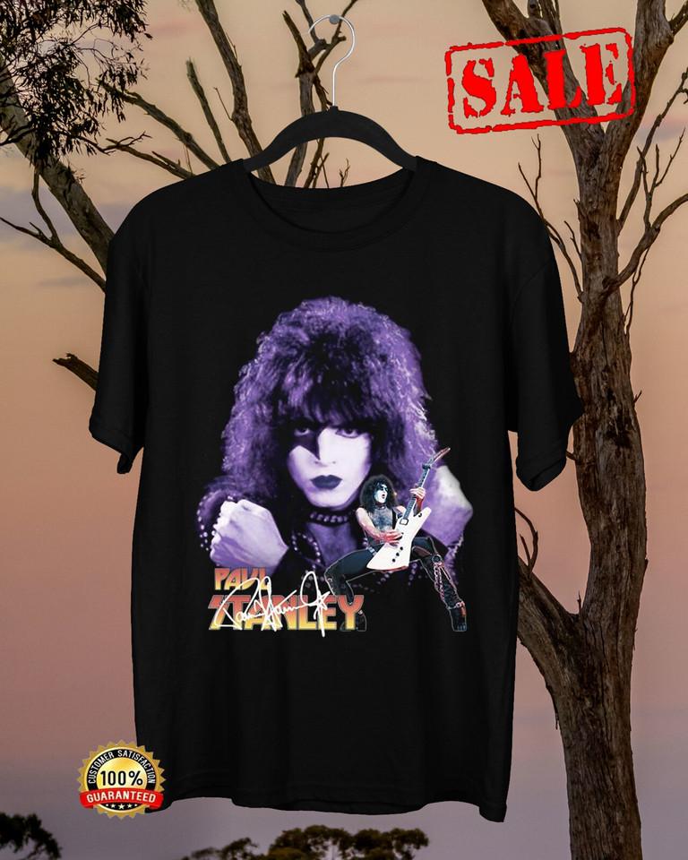 Paul stanley band signature Short Sleeve Cotton Black All Size Shirt S-4XL Unisex T-Shirt