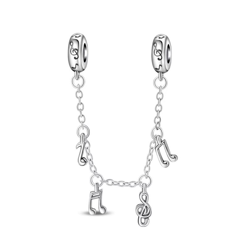 Original Copper Safety Chain Star Moon Airplane Earth Inlaid Zircon Charms Beads Fits Bangle Bracelet Diy Jewelry