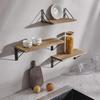 3Pcs/Set Storage Shelf Wood Board Iron Bracket Wall Mounted Home Organizer Shelves