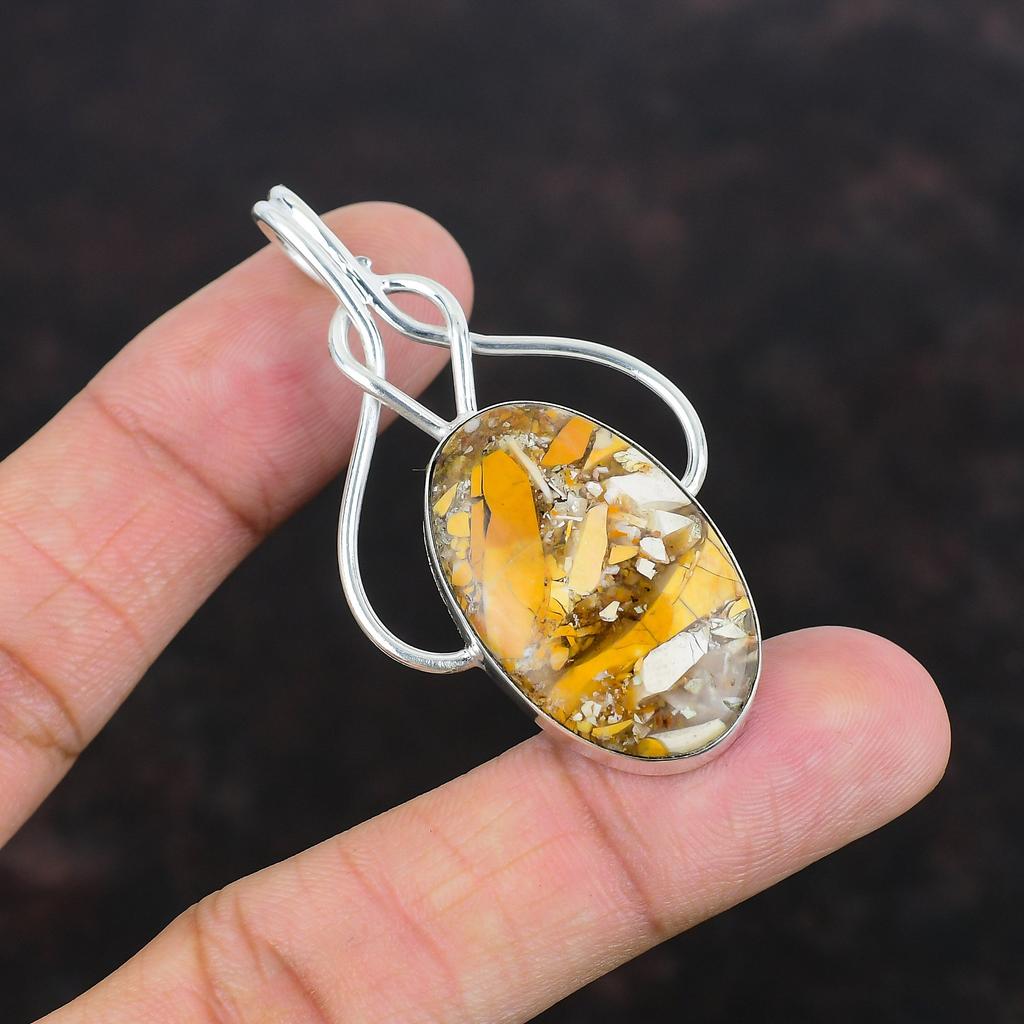 Brecciated Mookaite Gemstone Pendant 925 Sterling Silver Pendant Handmade Pendant Brecciated Mookaite Jewelry Antique Pendant Wedding Gifts