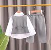 Baby Herbst Outfit Stilvolles Kinder Dreiteiler Set Baby Anzug Weste