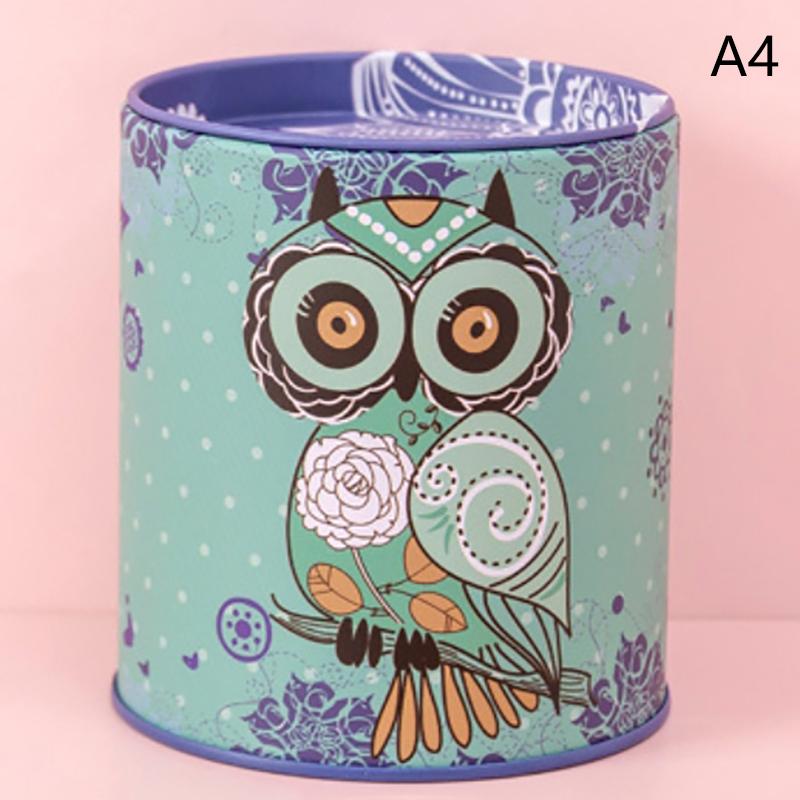 Owl Metal Piggy Bank Coin Box Jewelry Storage Mini Tin Gift Cute Organizer Savings Home Accessories Living Room Decoration