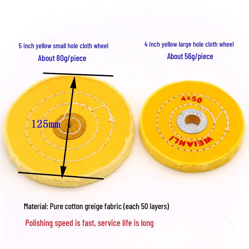 Weiße Woll- und gelbe Stoffpolierscheiben zum Schnitzen von Holz, Jade und Schmuck
