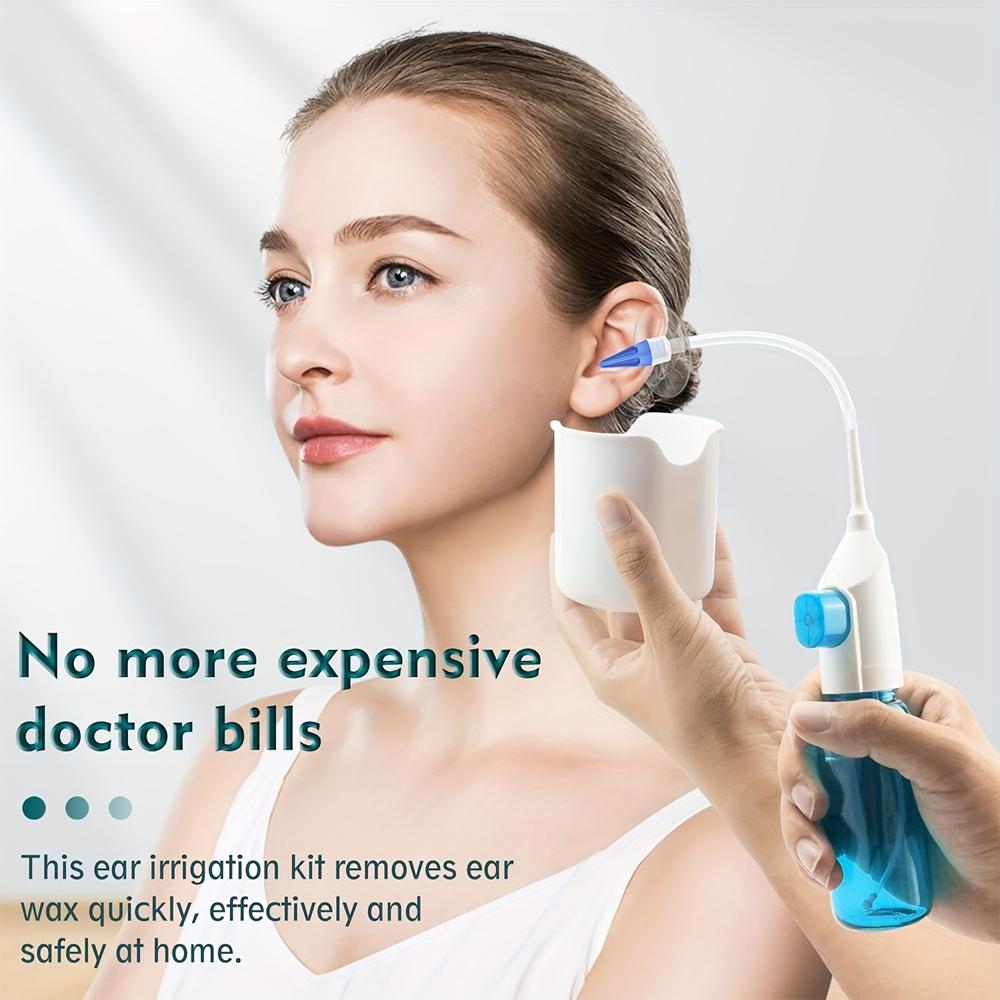 Ear Wax Removal Kit, Manual Ear Irrigation Flushing System, Non-Electric Ear Cleaner Set with Full Cleaning Tools