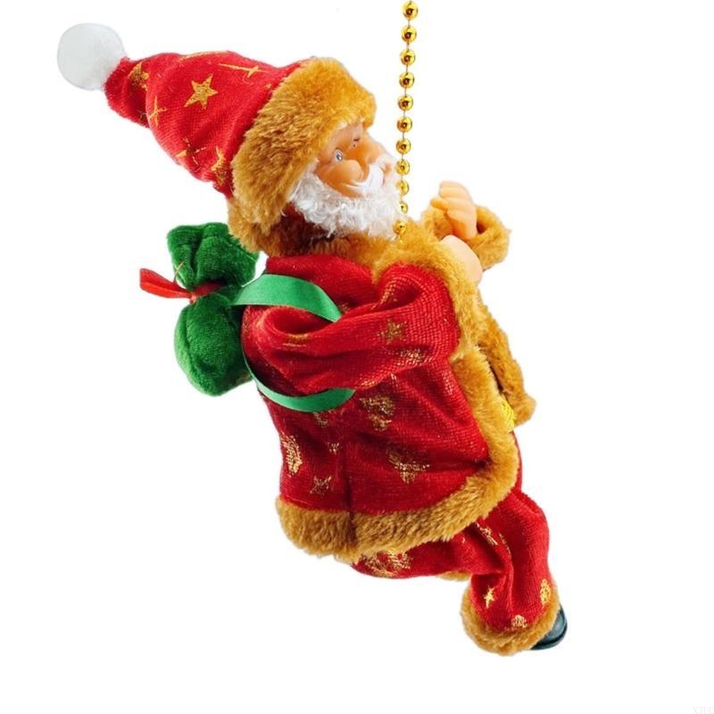 

Holiday themed Christmas Santa Climbing Doll Easy Assemble Electric Ladder Toy Pendant Christmas Tree Holiday Party X3UC коричневый