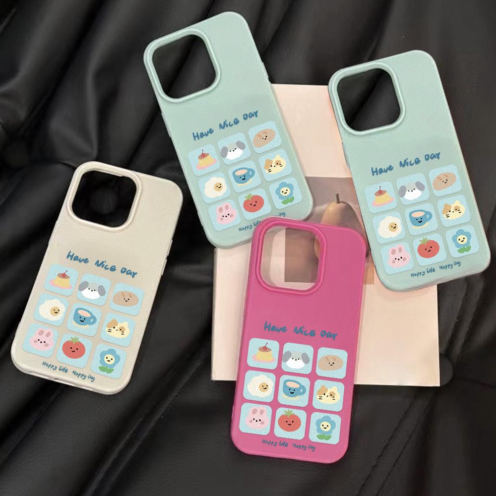 Phone Case for iPhone 11 13 Case iPhone 12 14 15 16 Pro Max 12 Pro 15 Plus Leather Painted Waterproof Drop-proof and Wear-resistant Cartoon