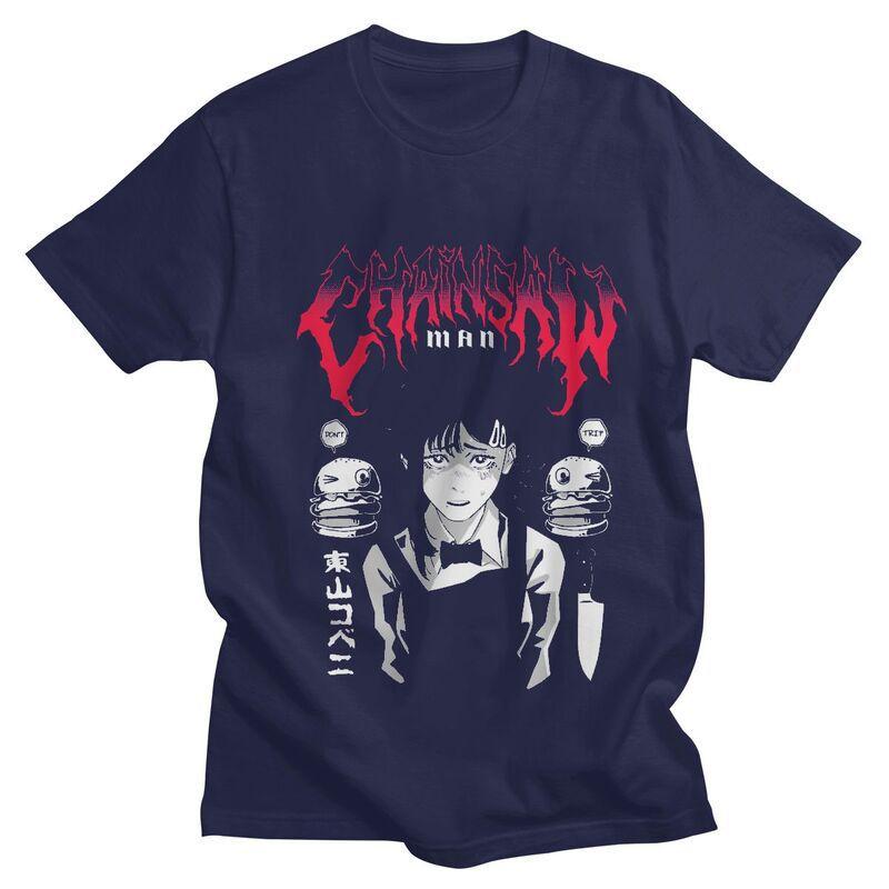 Classic Chainsaw Man Kobeni Metal T Shirt Men Short Sleeves S