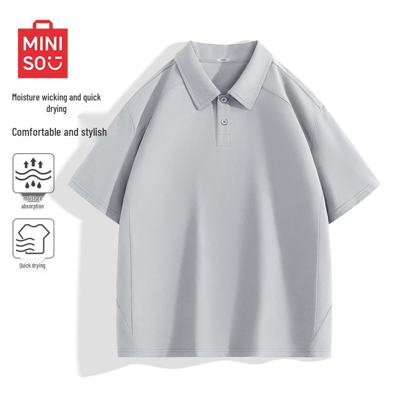 MINISO Men s Casual Loose-Fit Polo Shirt M