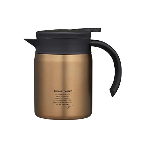 CB Japan QAHWA Coffee Insulated Pot, 600ml, Copper Gold, with Teflon-Coated Interior