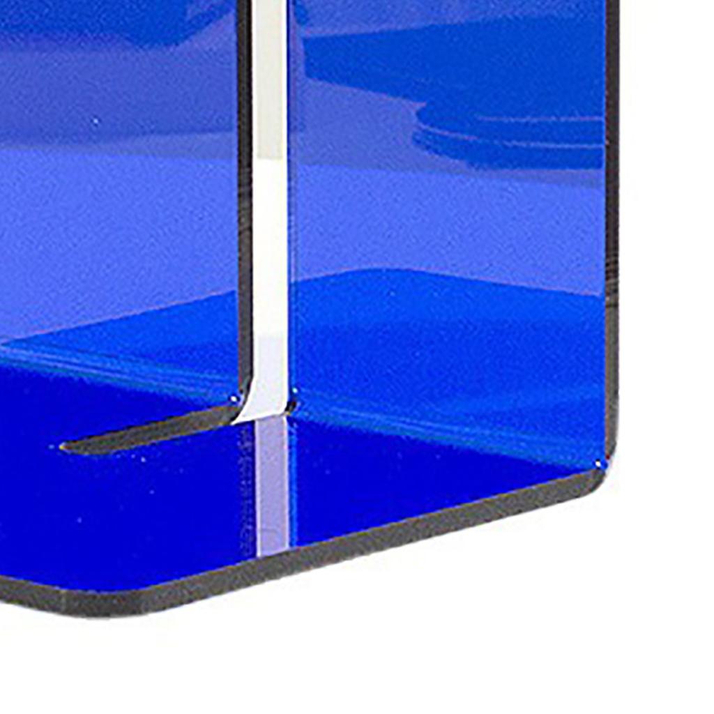 Acrylic Book End Thickened L Shape Bookend Stopper Desktop Book Organizer for Home Library Office Translucent Blue