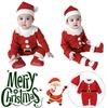 Adorable Christmas Baby Knitted Romper Jumpsuit Outfit W/ Santa Claus Sweater Hat