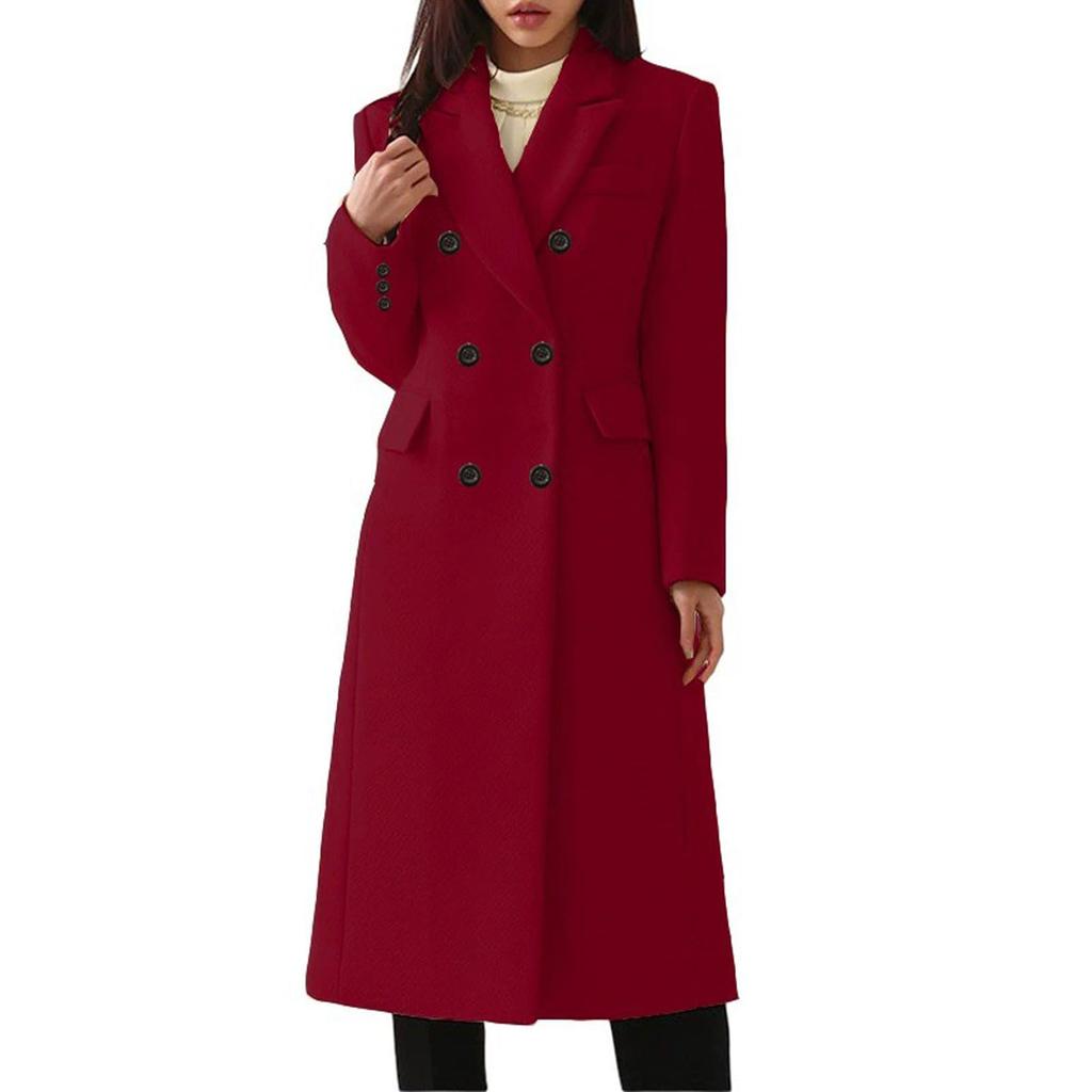 Women's Fashion Oversized Wool Coat Solid Color Casual Cardigan Jacket