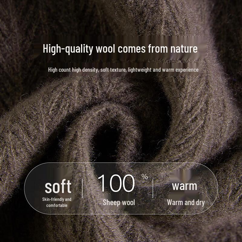 Shanshan Men's 100% Merino Wool Round Neck Sweater