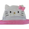 Plaid polaire a capuche 3D - HELLO KITTY - Rose - 120 x 150 cm