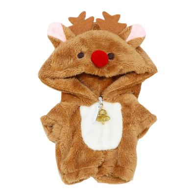 Niannyyhouse 10cm Peluche Dinosauro Squalo Tuta Pagliaccetto Travestimento Bambola di Cotone con Accessori (Marrone)