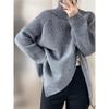 YYFS Women's Fashion Casual Fall Winter Solid Color Print Long Sleeve High Neck Tops Women's Clothing Woolen Knitwear Sweaters