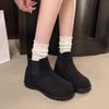 Retro Inner Heightening Chelsea Boots Women's Spring New Matte Leather Chimney Thick Heel Short Boots Children's Thick-soled Martin Boots