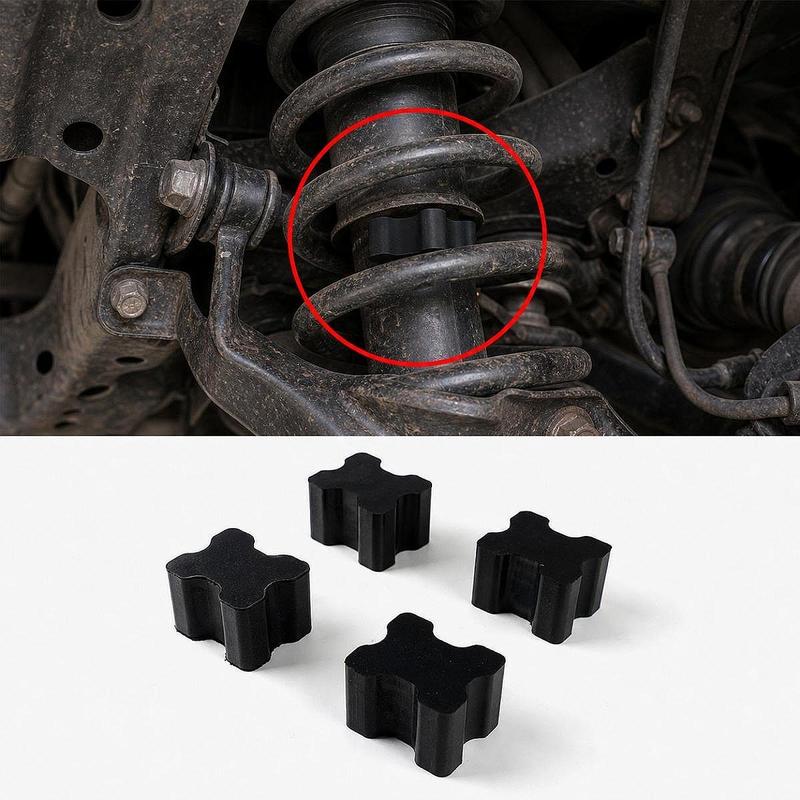 Coil Spring Spacers, Parts Car Accessories Rubber Front Coil Spring Booster Kit, Universal Heavy Duty, for Most Cars Suvs 4pcs