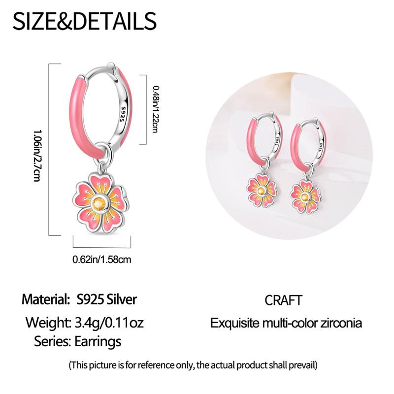 Pendientes originales de plata de ley 925 de cobre con forma de margarita y tulipán para mujer 2025 Pendientes de botón Pendientes de flor Aniversario Circonita Regalo