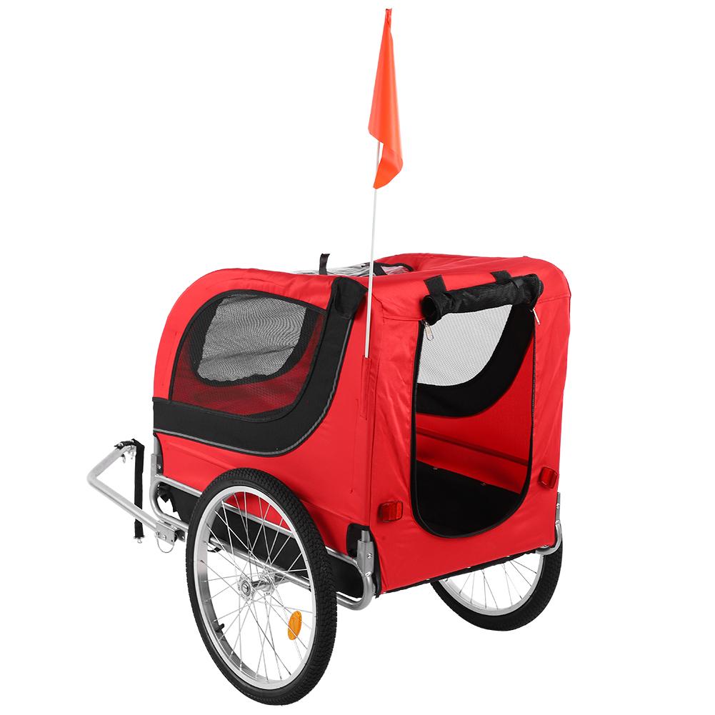 Pet Bike Trailer Smoothly Rolling Safety Bicycle Cart for Camping Hiking Walking Cycling