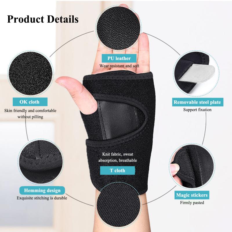1 Pair Sports Support Wrist Guards Adjustable Ergonomic Design Wrist Brace Hand Support Protector
