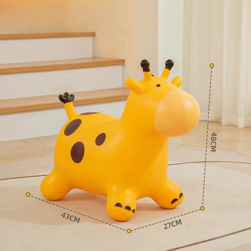 Inflatable Bouncy Horse Ride On Toy PVC Cartoon Hopping Horse Riding Toy Jumping Horse Toys for Kids Toddlers Baby Play Toys