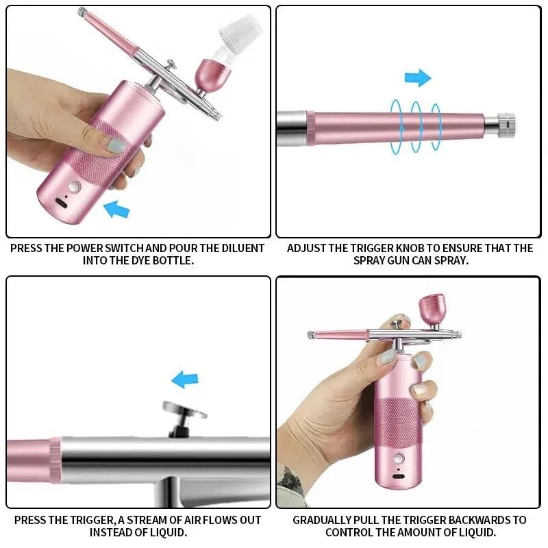 Professional High-Pressure Oxygen Infusion Sprayer - Facial Mist Sprayer for Home Use,Nail Art & Model Painting Beauty Equipment