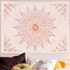Aesthetic Boho Mandala Tapestry, Vintage Orange Floral Wall Hanging, Ethnic Bohemian Tapestry For Bedroom Living Room Dorm