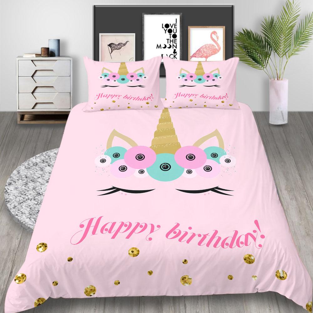 2023 New Style Unicorn Pattern Bed Cover Set Soft Home Textiles Bedding Suit with Pillowcase Boy Man Duvet Covers Girls Comforter Cover Suit
