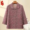 Women's Floral Print 3/4 Sleeve Loose Blouse